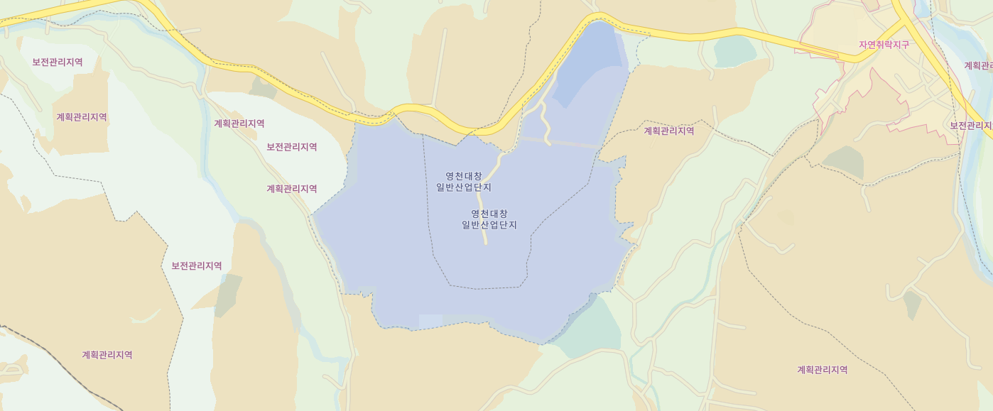 영천대창일반산업단지 위치 표시 지도